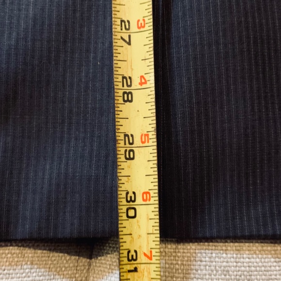 Ralph - Ralph Lauren Men's 46R Blue Pinstripe 100% Wool Two-Button Suit - Picture 7 of 14